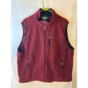 Ll bean men’s zipper vest burgandy xl- reg own 32 rn#71341